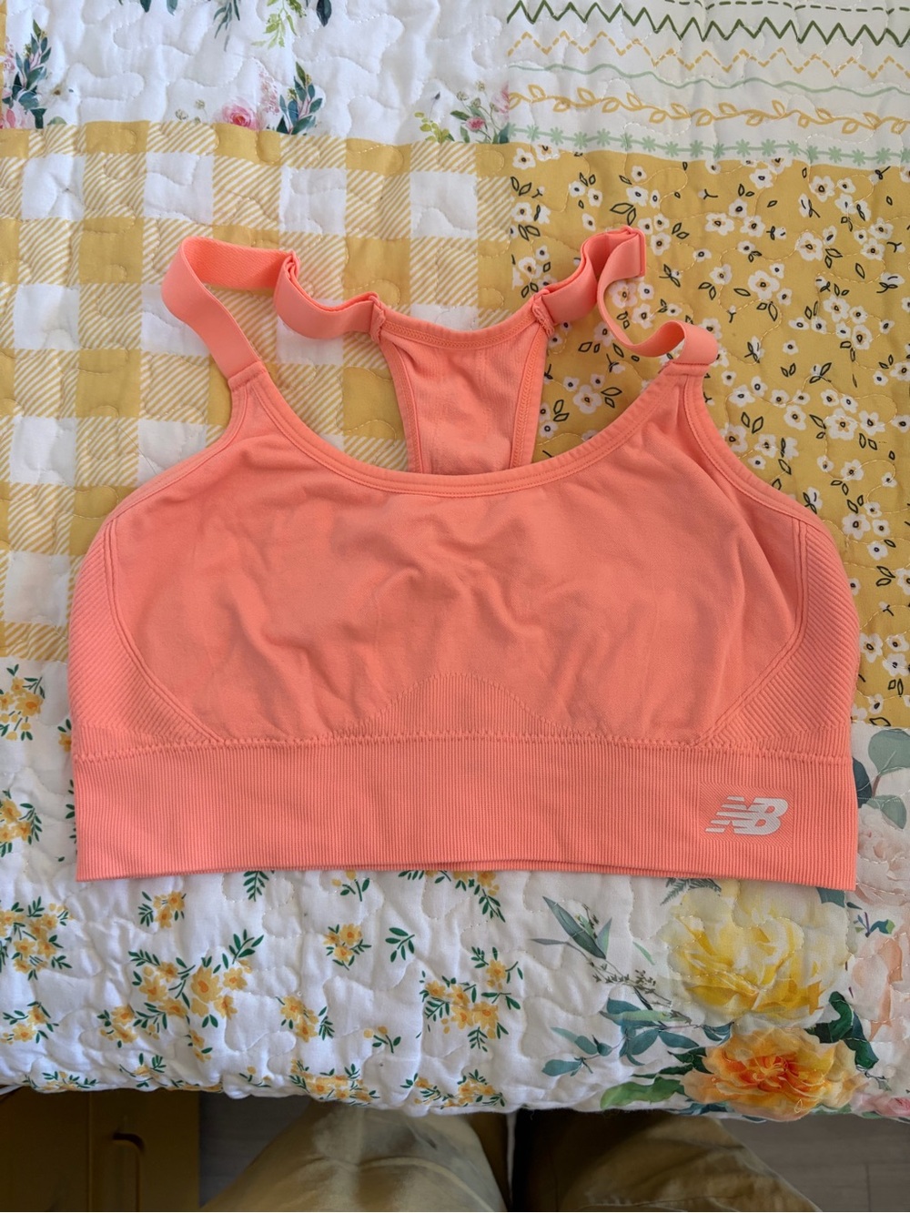 New Balance Coral Pink and Grey Racerback Sports Bra - 2 Pack